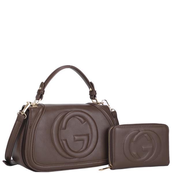 2IN1 SMOOTH DESIGN HANDLE CROSSBODY BAG W WALLET SET