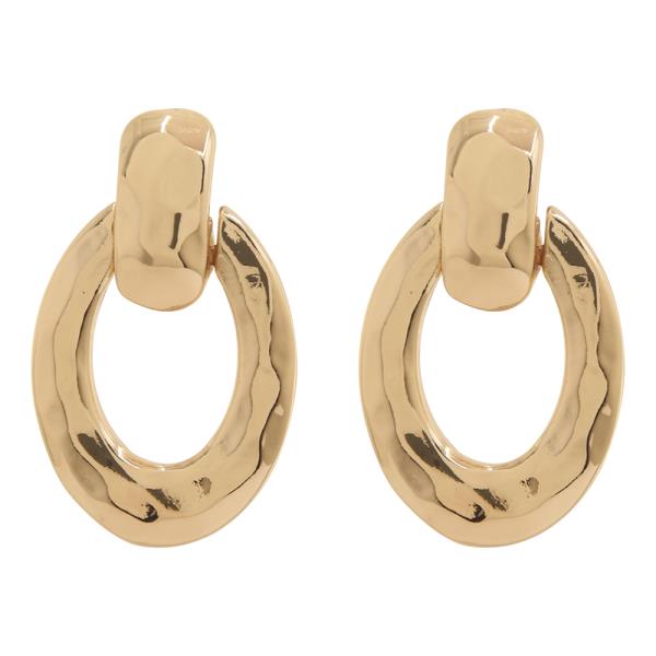 OPEN OVAL METAL DOOR KNOCKER DROP EARRING