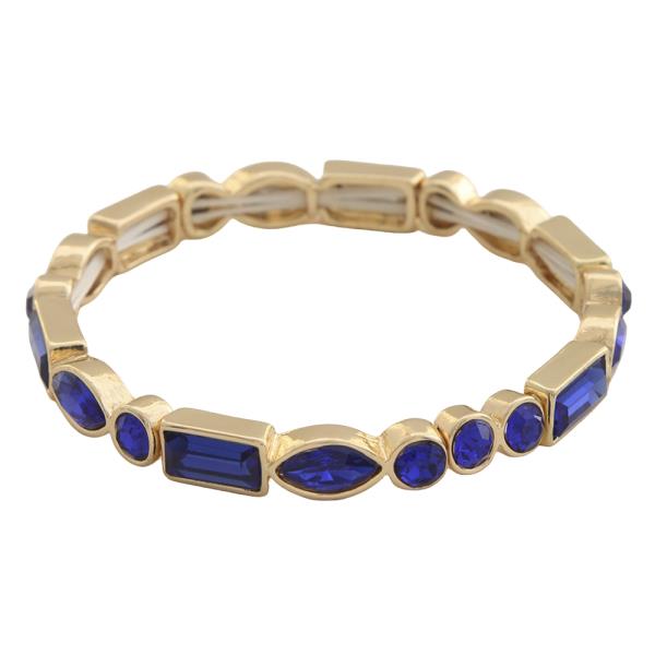 GEOMETRIC SHAPE CUT CRYSTAL STRETCH BRACELET