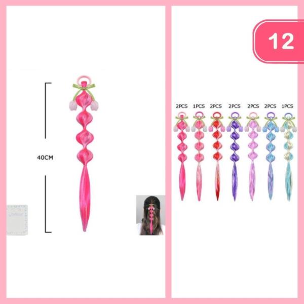 Synthetic Hair Extension Bubble Tie (12 Units)