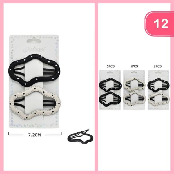 Polka Dot Snap Hair Clip (12 Units)