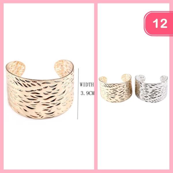 Textured Open Cuff Bracelet (12 Units)