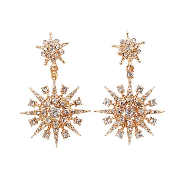 Rhinestone Starburst Drop Earring