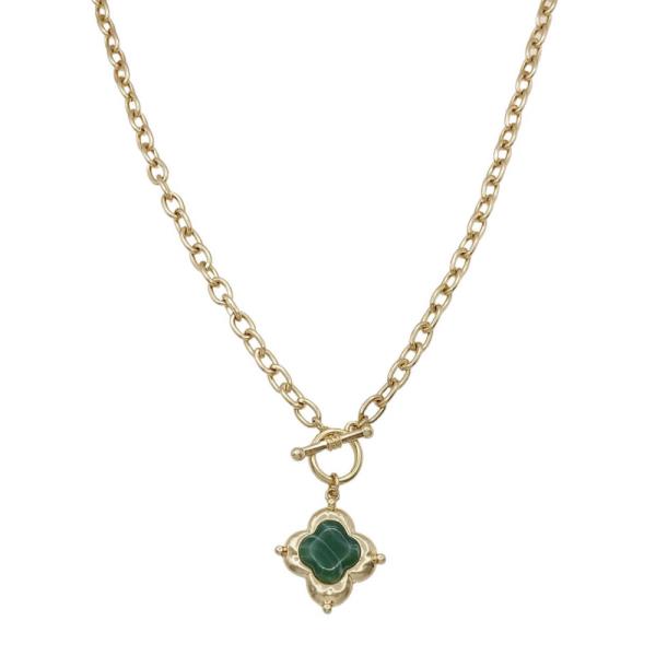 FLOWER PENDANT TOGGLE NECKLACE