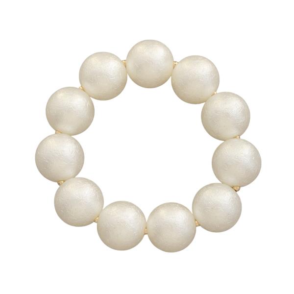 PEARL TEXTURED BEAD STRETCH BRACELET