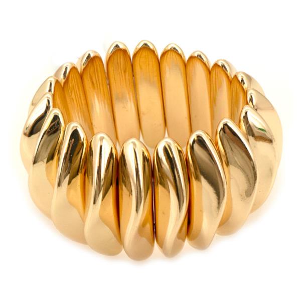 Ridged Chunky Stretch Cuff Bracelet