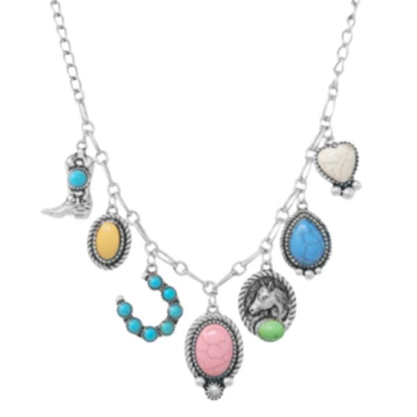Western Semi Stone Multi Charm