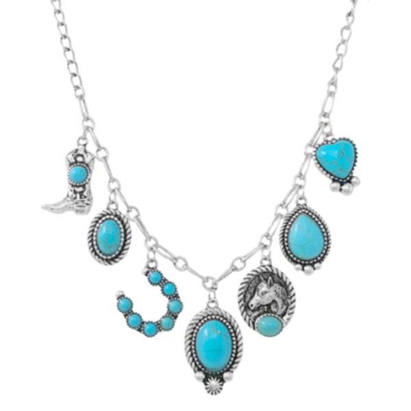 WESTERN SEMI STONE MULTI CHARM