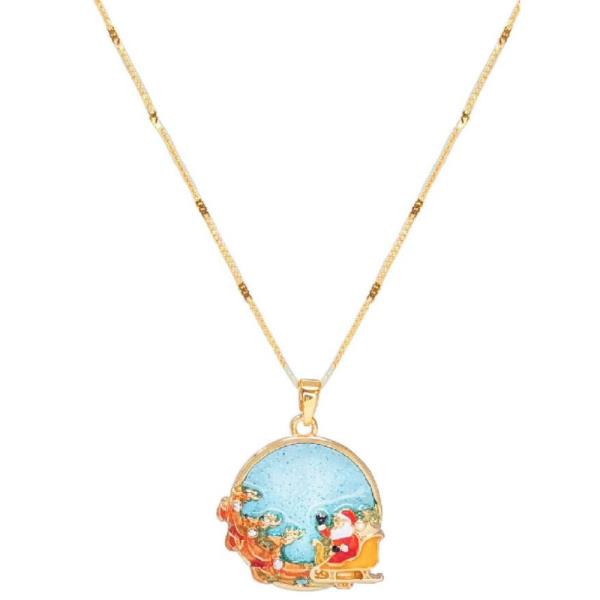 CHRISTMAS EPOXY PENDANT NECKLACE