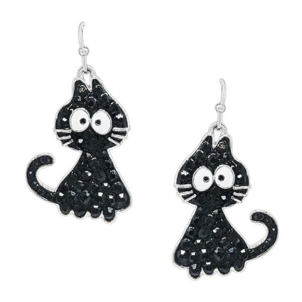 HALLOWEEN CAT DROP EARRING