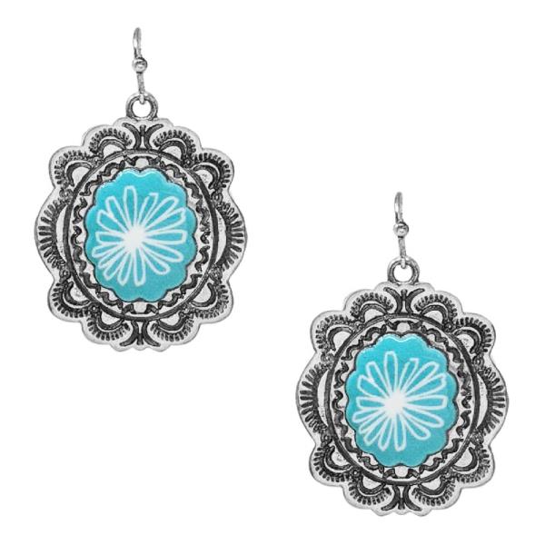 Western Concho Dangle Earring