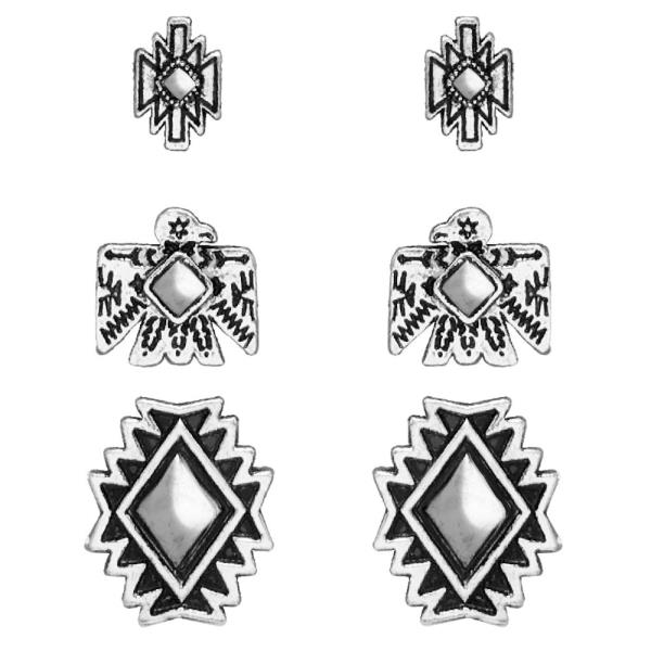 WESTERN EARRING 3 PAIR SET