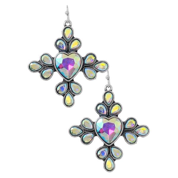 WESTERN GLASS STONE DANGLE EARRING