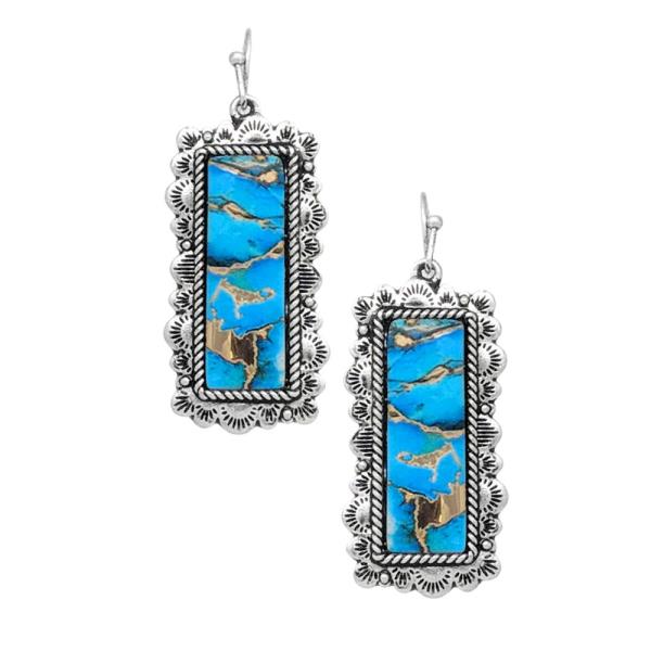 Western Bar Two Tone Dangle Earring