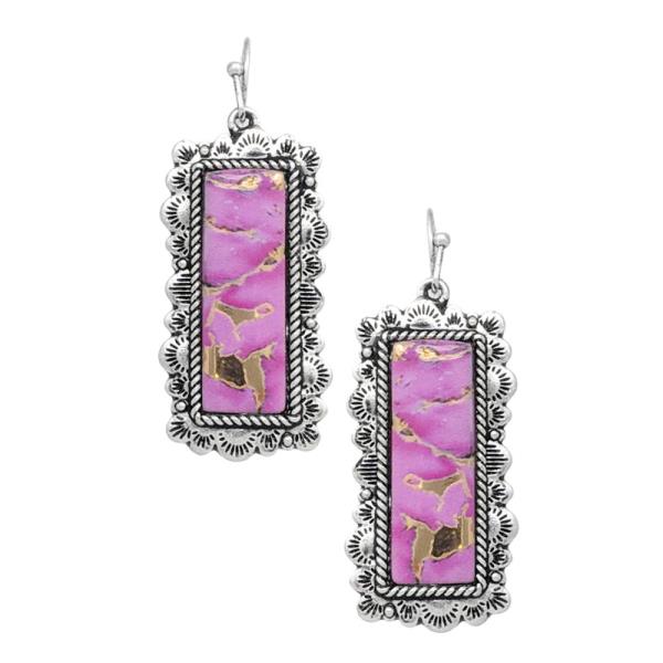 Western Bar Two Tone Dangle Earring