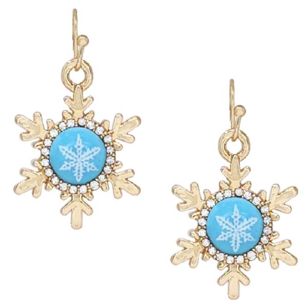 CHRISTMAS SNOWFLAKE DANGLE EARRING