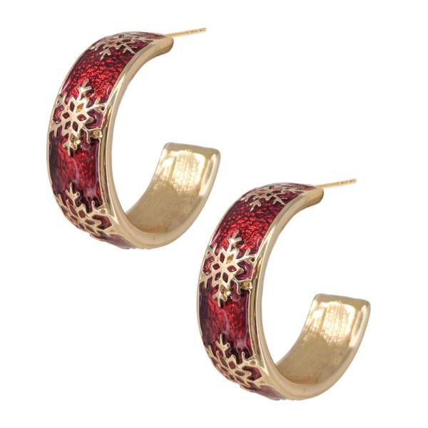 CHRISTMAS SNOWFLAKE HOOP EARRING