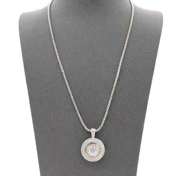 TWO TONE CZ NECKLACE