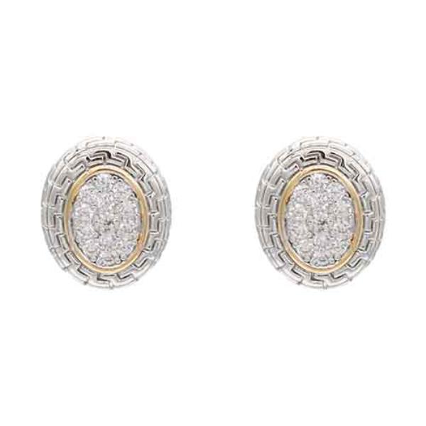 TWO TONE POST PLATED EARRING
