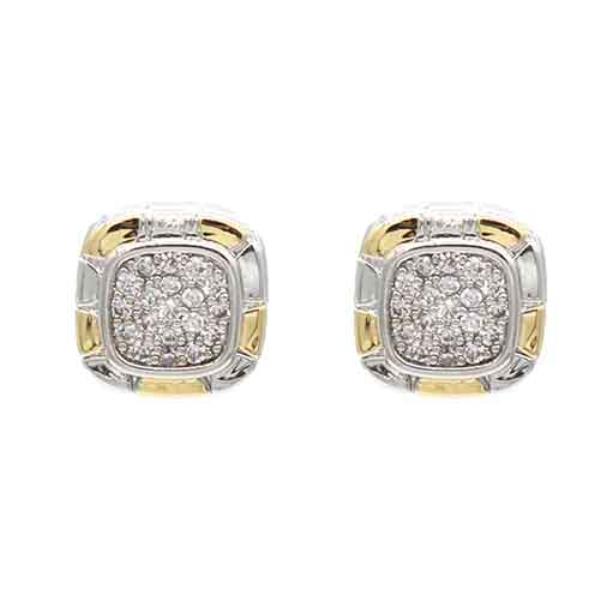 14K TWO TONE POST EARRING