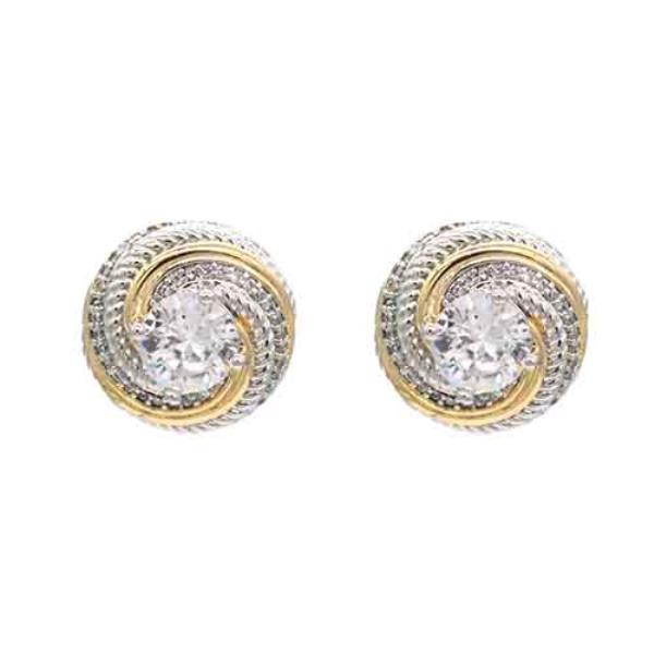 TWO TONE PLATED EARRING