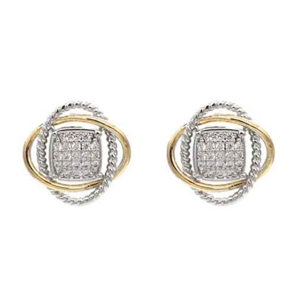 TWO TONE PLATED POST EARRING