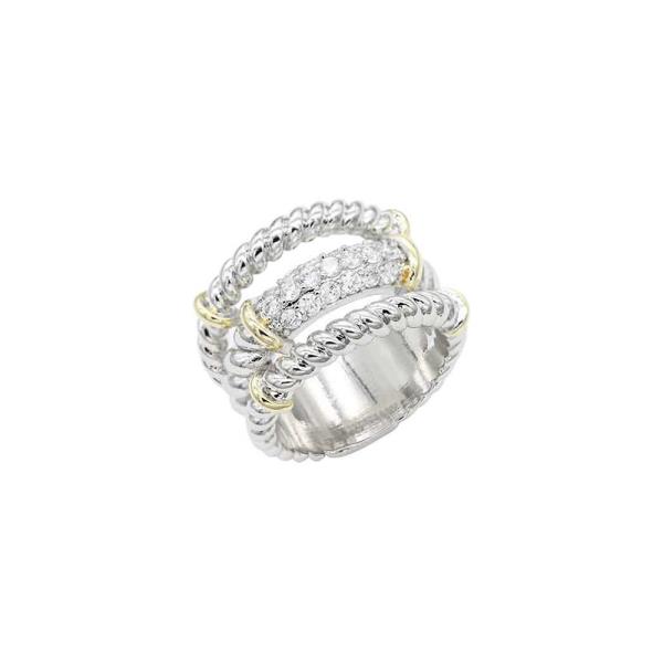 TWO-TONE PLATED CLEAR CZ RINGS