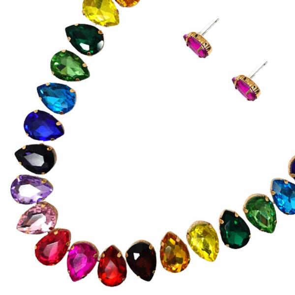 Statement Crystal Necklace Earring Set