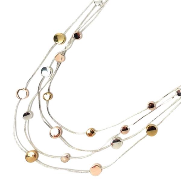 LAYERED W/ ROUND SHAPE NECKLACE