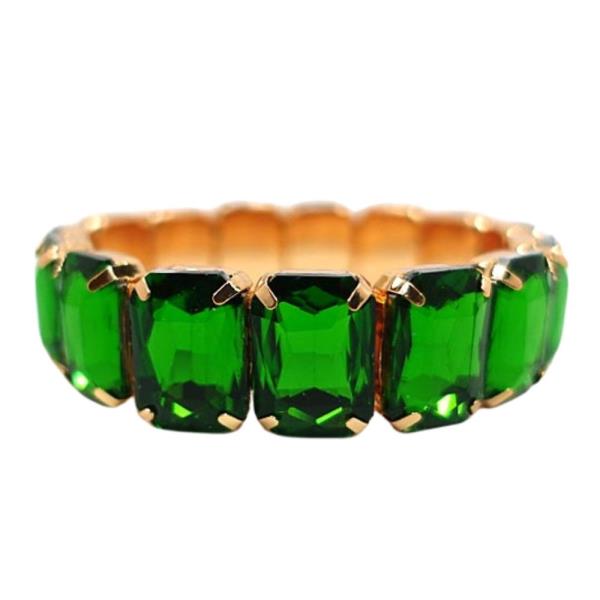 BAGUETTE TENNIS CHAIN W GLASS BRACELET