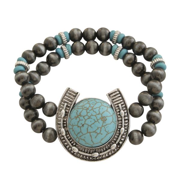 Western Horseshoe Beaded Bracelet
