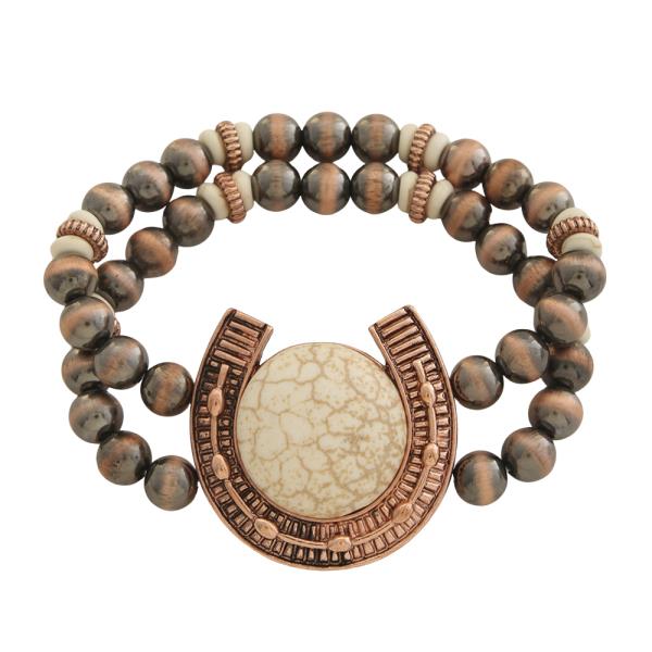 Western Horseshoe Beaded Bracelet