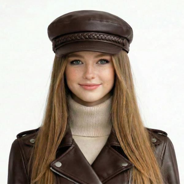 CC FAUX LEATHER FISHERMAN CAP
