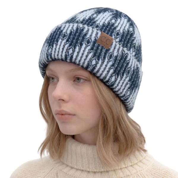 CC GEOMETRIC REVERSIBLE KNIT BEANIE