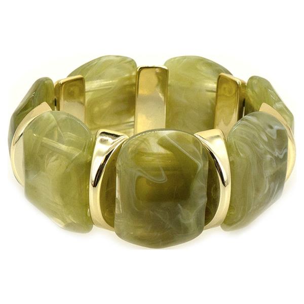 Marbled Accent Panel Stretch Bracelet