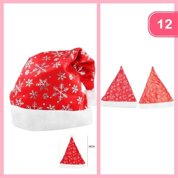 CHRISTMAS SANTA SNOWFLAKE HAT (12 UNITS)