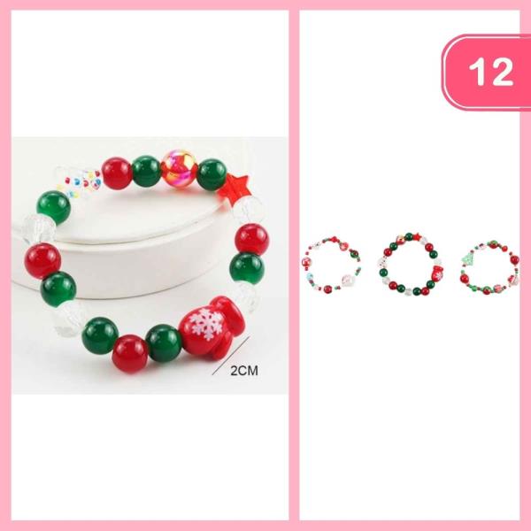 BEADED CHRISTMAS BRACELET (12 UNITS)