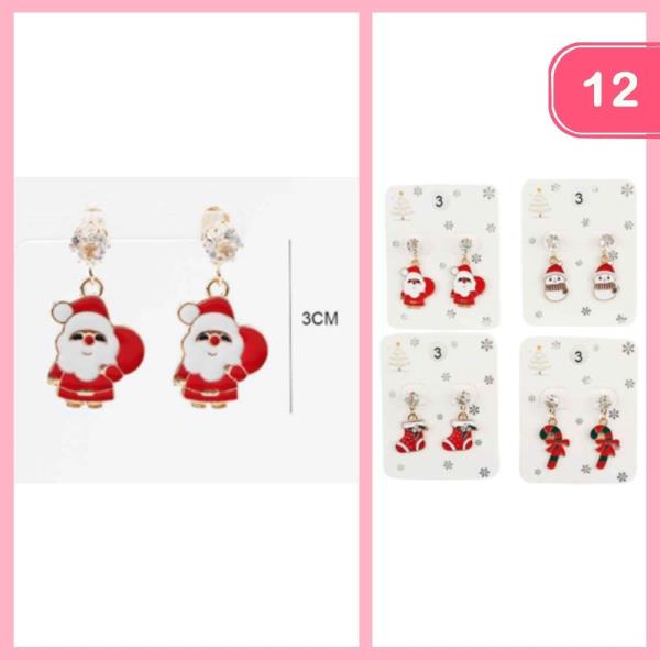CHRISTMAS POST DANGLE EARRING (12 UNITS)
