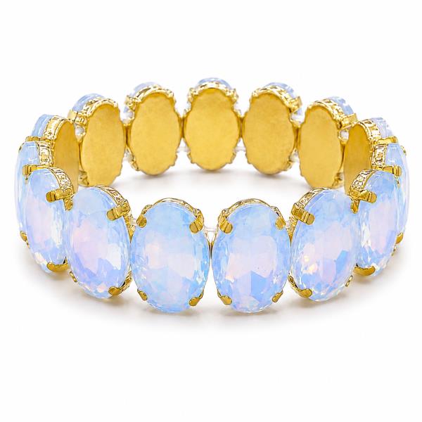 OVAL CRYSTAL STONE STRETCH BRACELET