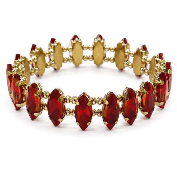 MARQUISE CRYSTAL STONE DOUBLE ROW STRETCH BRACELET