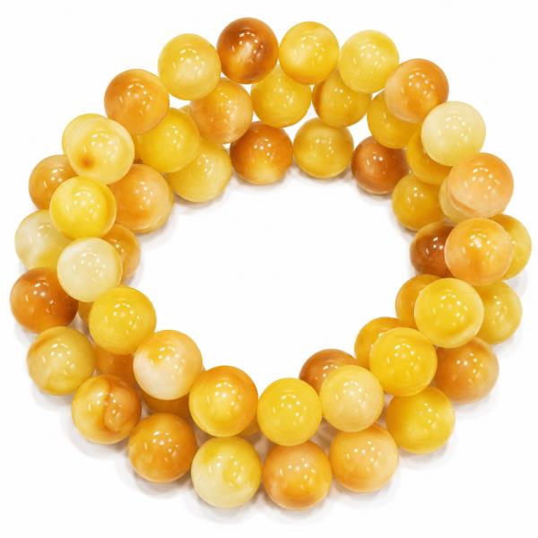 MARBLED ROUND BEAD 3 ROW STRETCH BRACELET SET