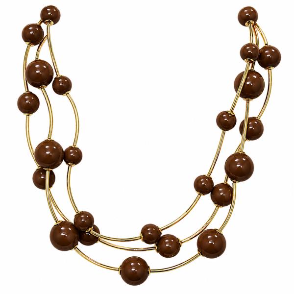 ROUND BEAD MULTI STRAND NECKLACE