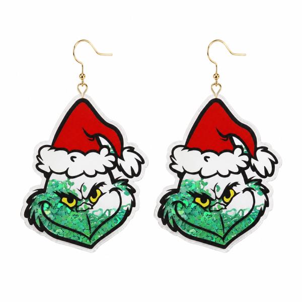 CHRISTMAS GRINCH FRENCH WIRE DANGLE EARRING
