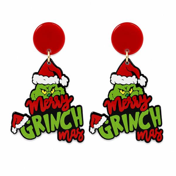 CHRISTMAS GRINCH DANGLE EARRING