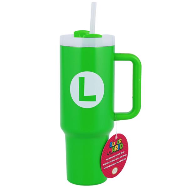 SUPER MARIO LUIGI STAINLESS STEEL TRAVEL CUP TUMBLER