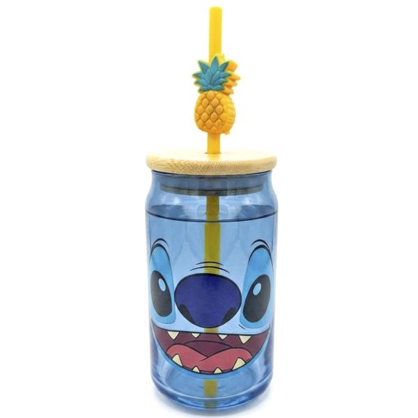 STITCH GLASS TUMBLER W STRAW