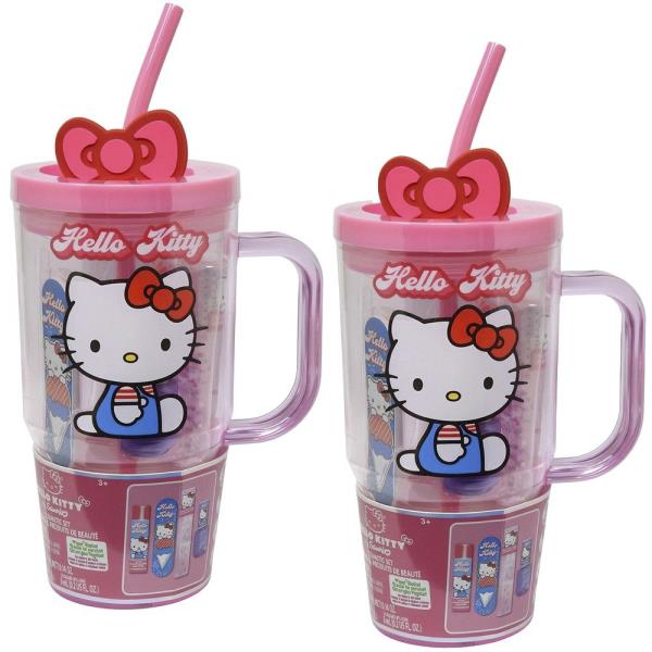 HELLO KITTY COSMETICS SET W TUMBLER