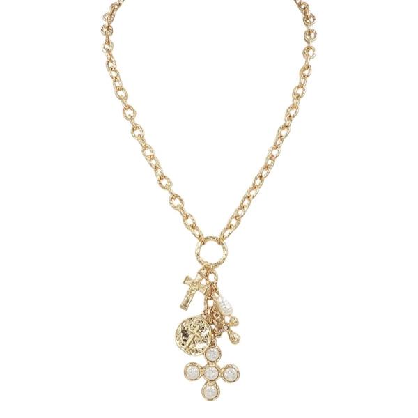 MULTI CROSS CHARM CHAIN NECKLACE