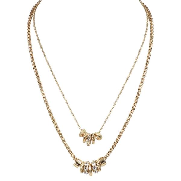 LAYERED RONDELLE PENDANT NECKLACE