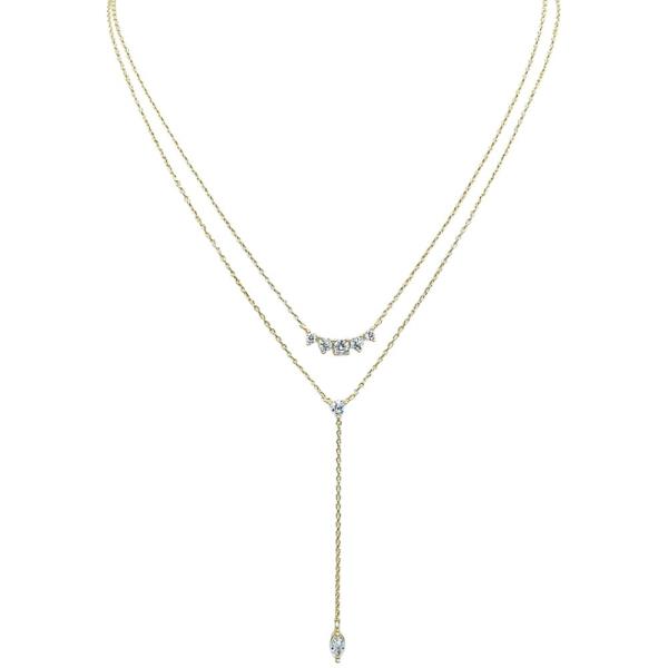 LAYERED MARQUISE CZ Y NECKLACE